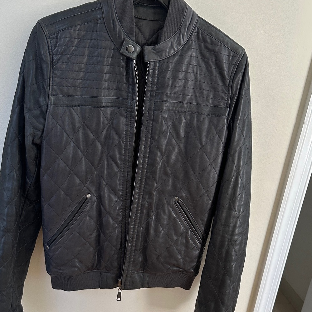 Diesel Vintage Gray Quilted Leather Jacket